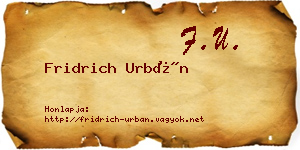 Fridrich Urbán névjegykártya